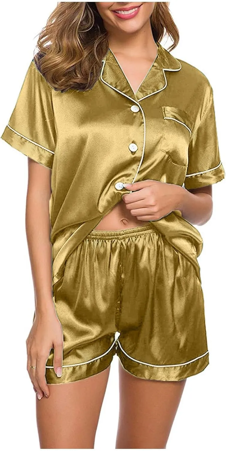 Traje de Pijama Mujeres Traje Pijama seda y satn Traje Pijama PJ conjunto apoyo cmodo Pajama Sets 2 Piece Lounge
