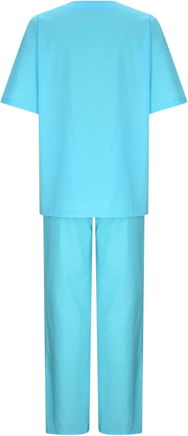 Two Piece Sets for Women 2024 Oversized Short Sleeve Shirt Loose Pullover Tops Wide Leg Pants Set Summer Linen Outfits
