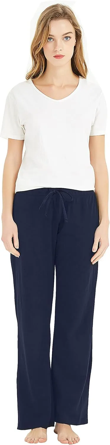 U2SKIIN 2 Pack Pajama Pants for Women Soft, 100% Cotton Comfortable Womens Lounge Lightweight Sleep Pj Bottoms