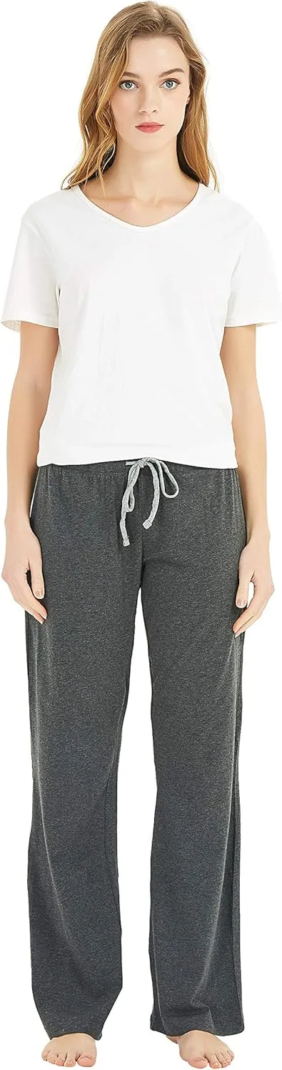 U2SKIIN 2 Pack Pajama Pants for Women Soft, 100% Cotton Comfortable Womens Lounge Lightweight Sleep Pj Bottoms