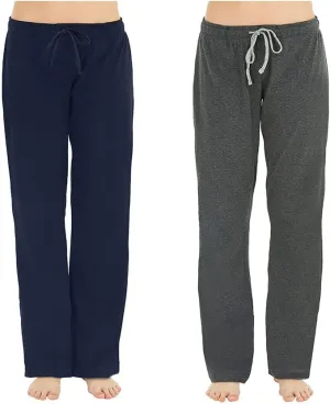 U2SKIIN 2 Pack Pajama Pants for Women Soft, 100% Cotton Comfortable Womens Lounge Lightweight Sleep Pj Bottoms