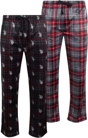 U.S. Polo Assn. Men's Pajama Pants - 2 Pack Ultra Soft Fleece Sleep and Lounge Pants (Size: S-XL)