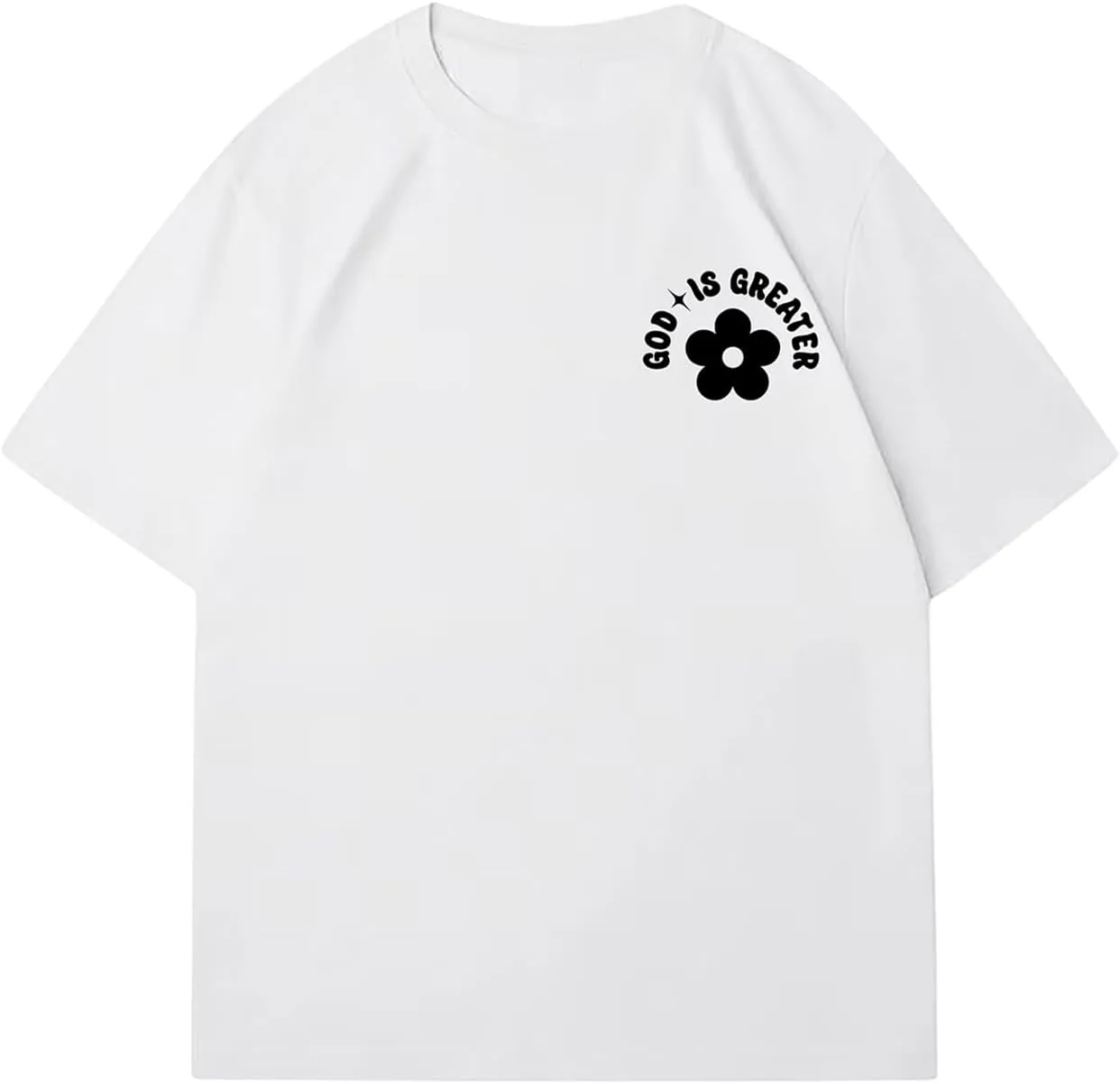 Verdusa Women's Graphic Tees Oversized Tshirts Short Sleeve Shirts Floral Letter PrintSummer Pullover Tops