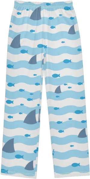 visesunny Boys' Pants Loose Lounge Jogger Pants Elastic Waist Pattern Long Bottoms Trousers with Tow Pockets Size S-XL