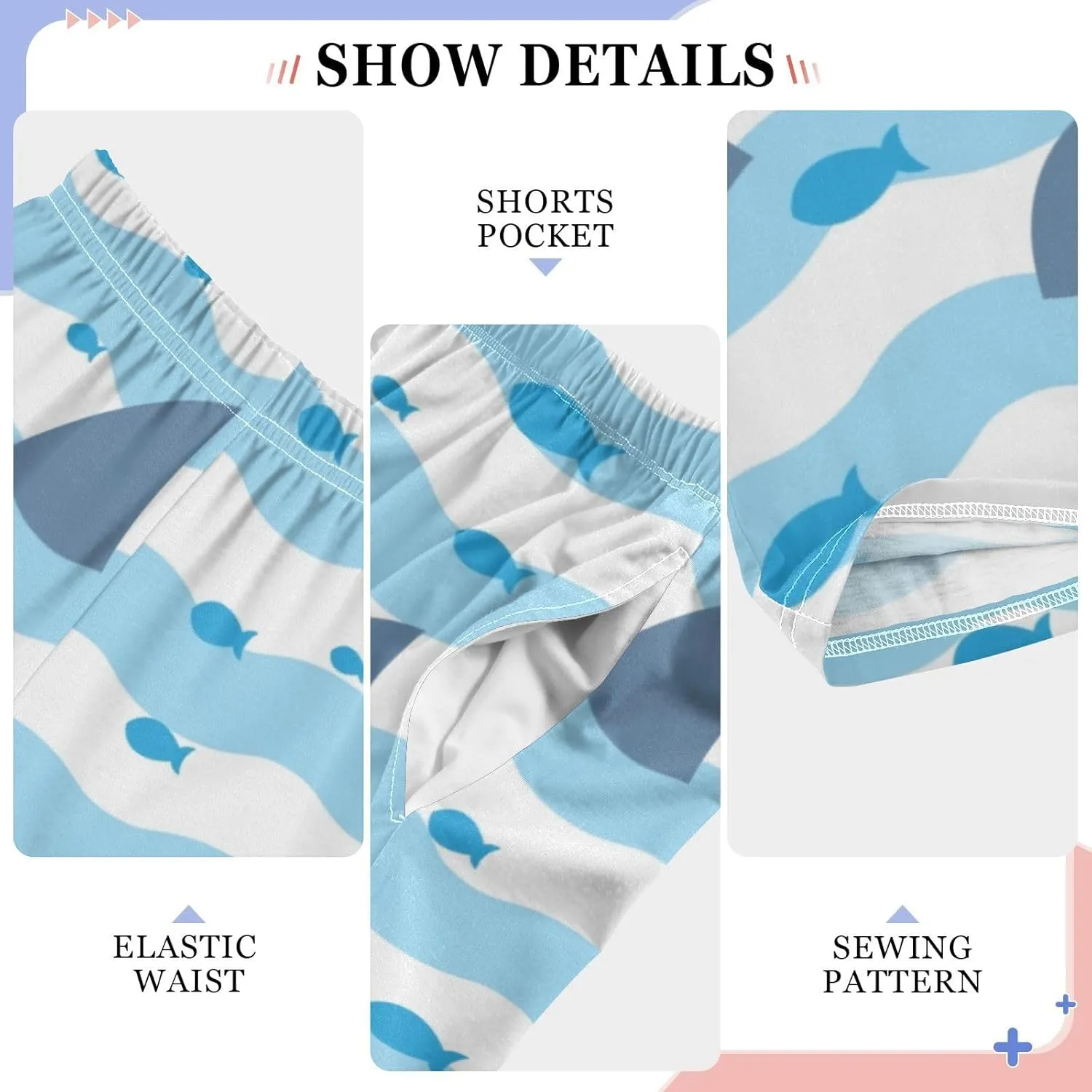 visesunny Boys' Pants Loose Lounge Jogger Pants Elastic Waist Pattern Long Bottoms Trousers with Tow Pockets Size S-XL