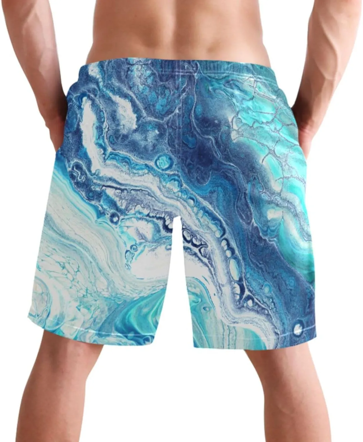 visesunny Mens Swim Trunks Quick Dry Board Shorts with Mesh Lining Breathable Fit Hawaii Beach Shorts Swimwear Bathing Suits