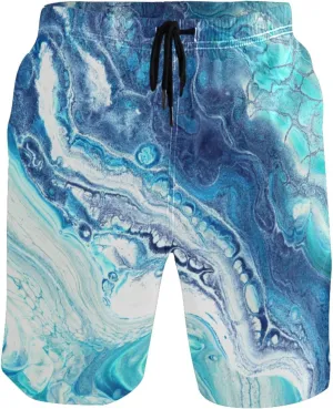 visesunny Mens Swim Trunks Quick Dry Board Shorts with Mesh Lining Breathable Fit Hawaii Beach Shorts Swimwear Bathing Suits
