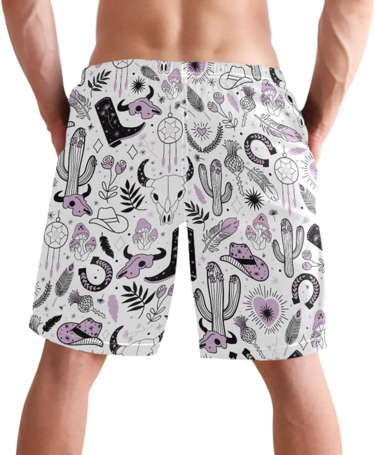 visesunny Mens Swim Trunks Quick Dry Board Shorts with Mesh Lining Breathable Fit Hawaii Beach Shorts Swimwear Bathing Suits