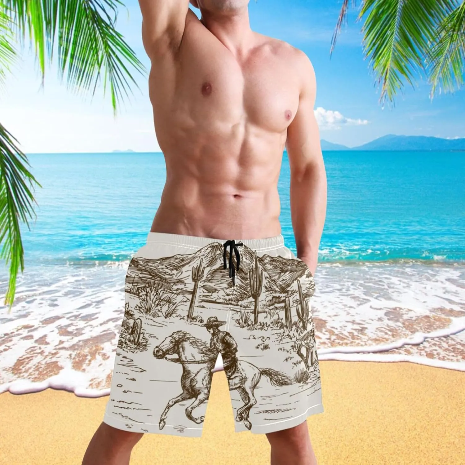 visesunny Mens Swim Trunks Quick Dry Board Shorts with Mesh Lining Breathable Fit Hawaii Beach Shorts Swimwear Bathing Suits