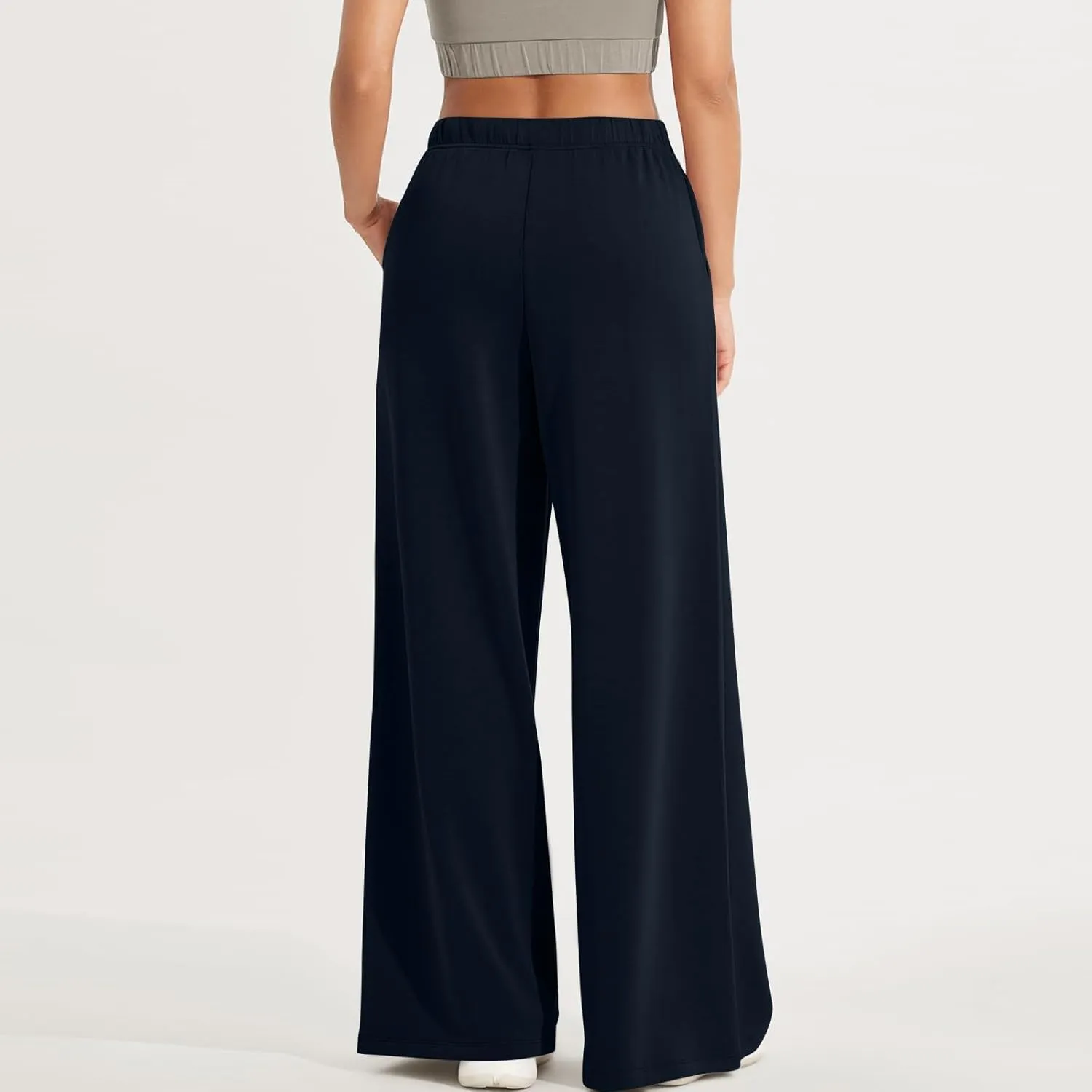 Wide Leg Sweatpants Women Baggy Joggers High Waisted Sweat Pants Lounge Straight Leg Pull on Jogger Pants with Pockets