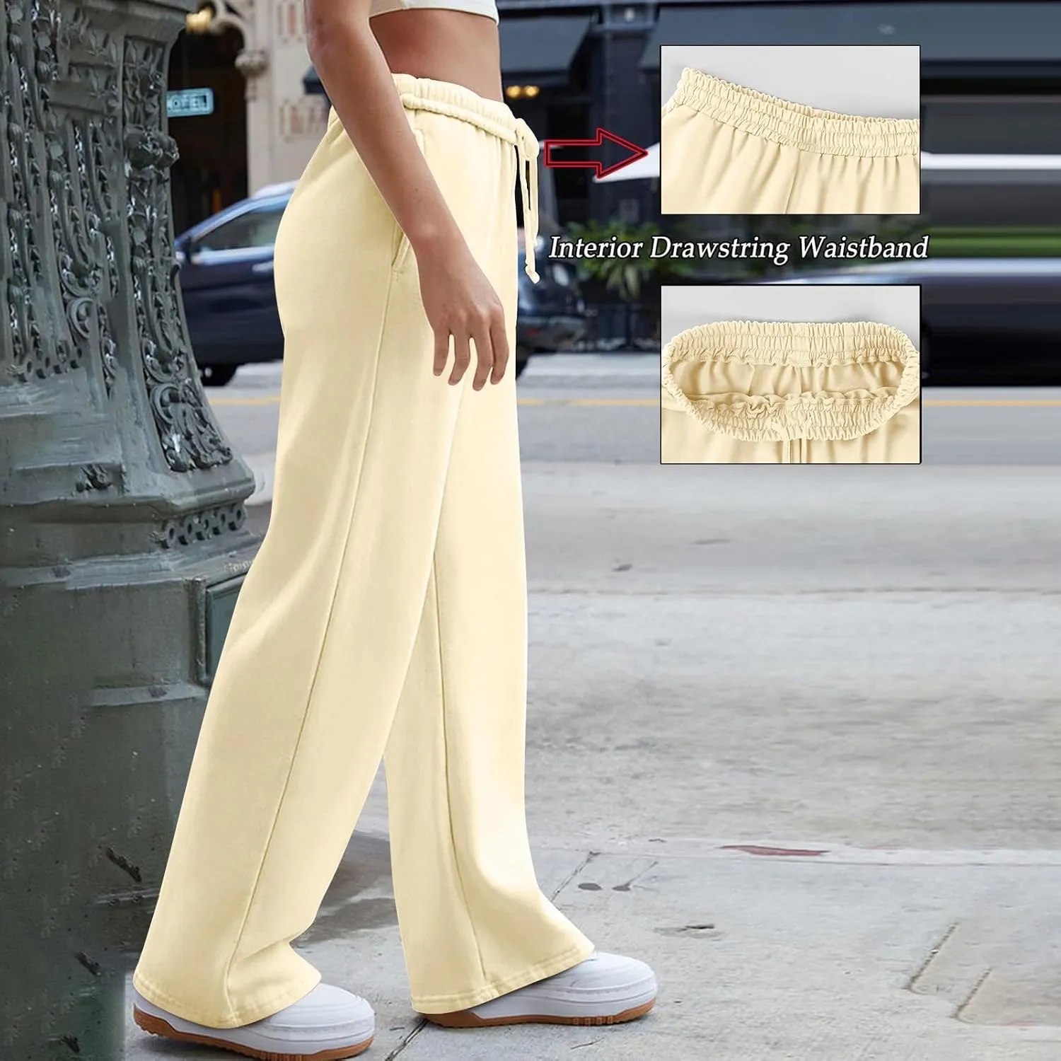 Wide Leg Sweatpants Women Baggy Low Rise Wide Leg Pants Casual Workout Athletic Track Sweatpants with Pockets