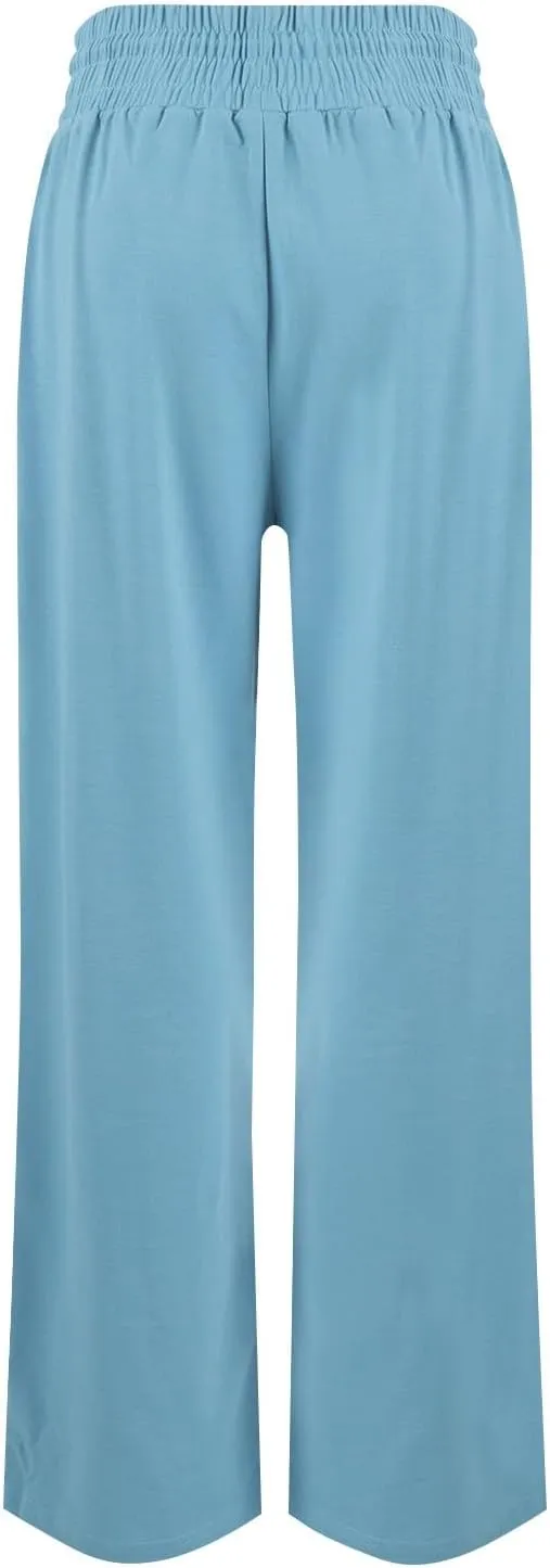Wide Leg Sweatpants Women Casual Lightweight Drawstring High Waisted Joggers Baggy Soft Lounge Pants with Pockets
