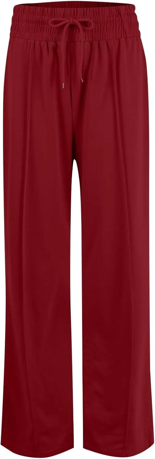 Wide Leg Sweatpants Women Casual Lightweight Drawstring High Waisted Joggers Baggy Soft Lounge Pants with Pockets