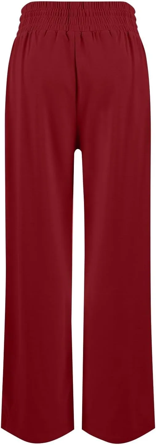 Wide Leg Sweatpants Women Casual Lightweight Drawstring High Waisted Joggers Baggy Soft Lounge Pants with Pockets