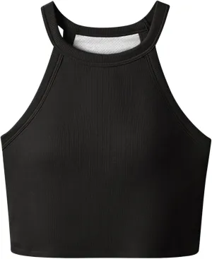 Wmens Crop Tank Tops with Built in Bra Halter High Neck Padded Yoga Shirts Sleeveless Basic Shelf Bras Camisoles Tees