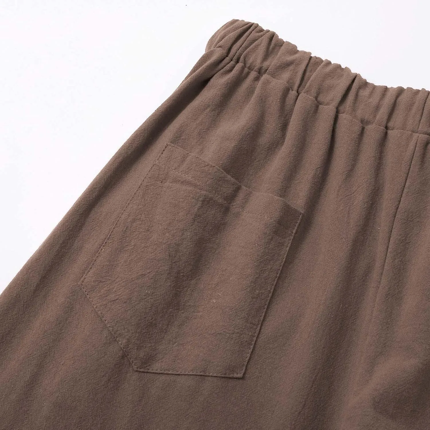 Women Linen Pants 2025 Wide Leg Casual Adjustable Tie Palazzo Pant Cotton Lounge Beach Summer Trousers with Pockets