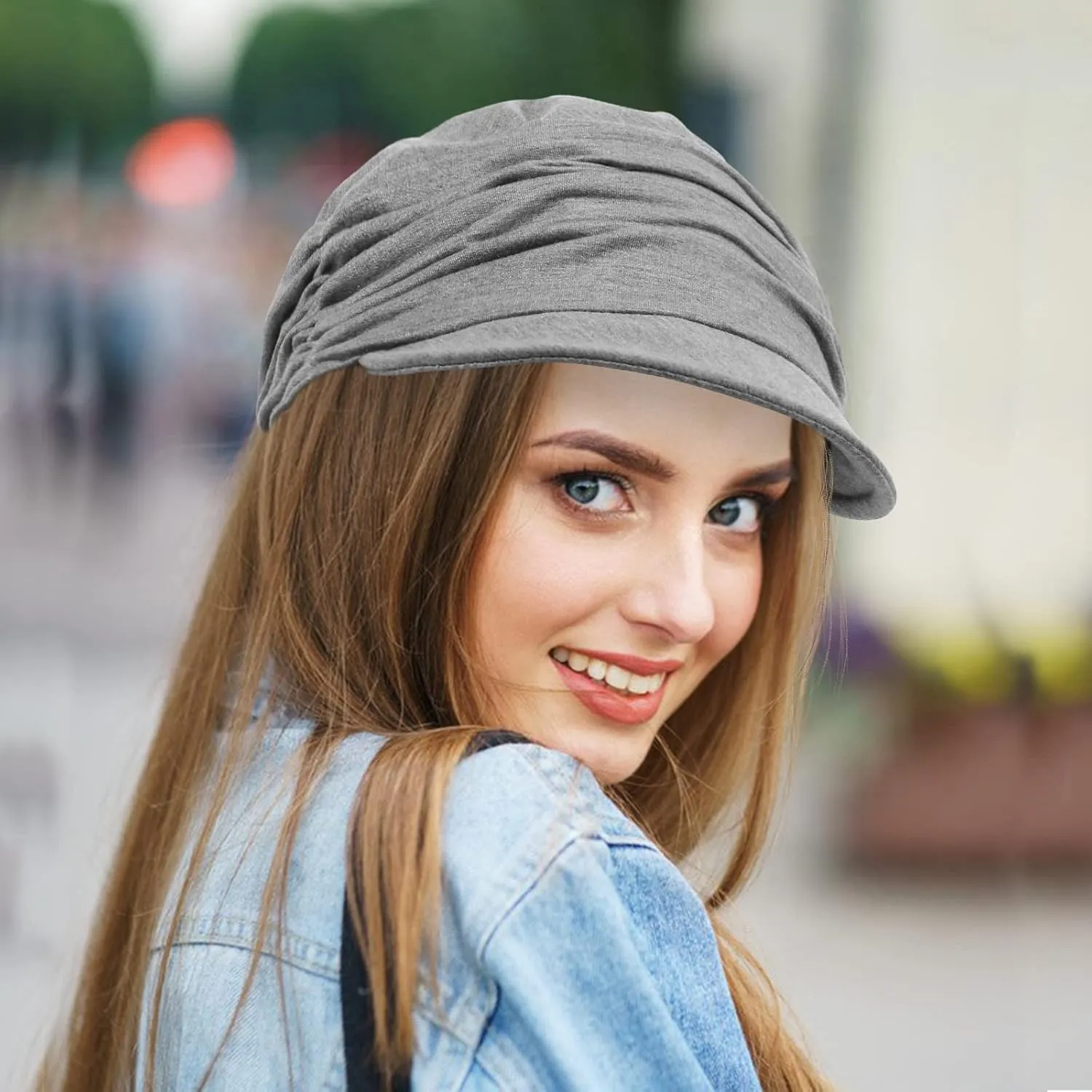 Women Newsboy Soft Cotton Cabbie Cap Beret Hats Baseball Cap Painter Visor Hats