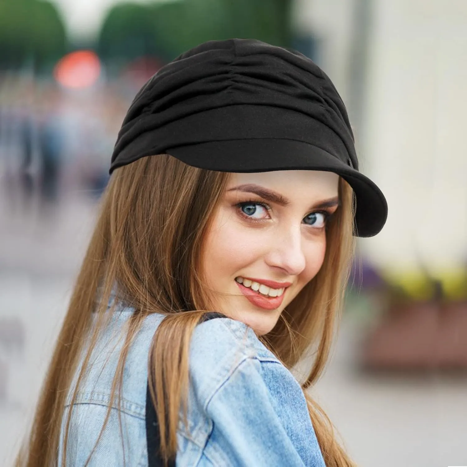 Women Newsboy Soft Cotton Cabbie Cap Beret Hats Baseball Cap Painter Visor Hats