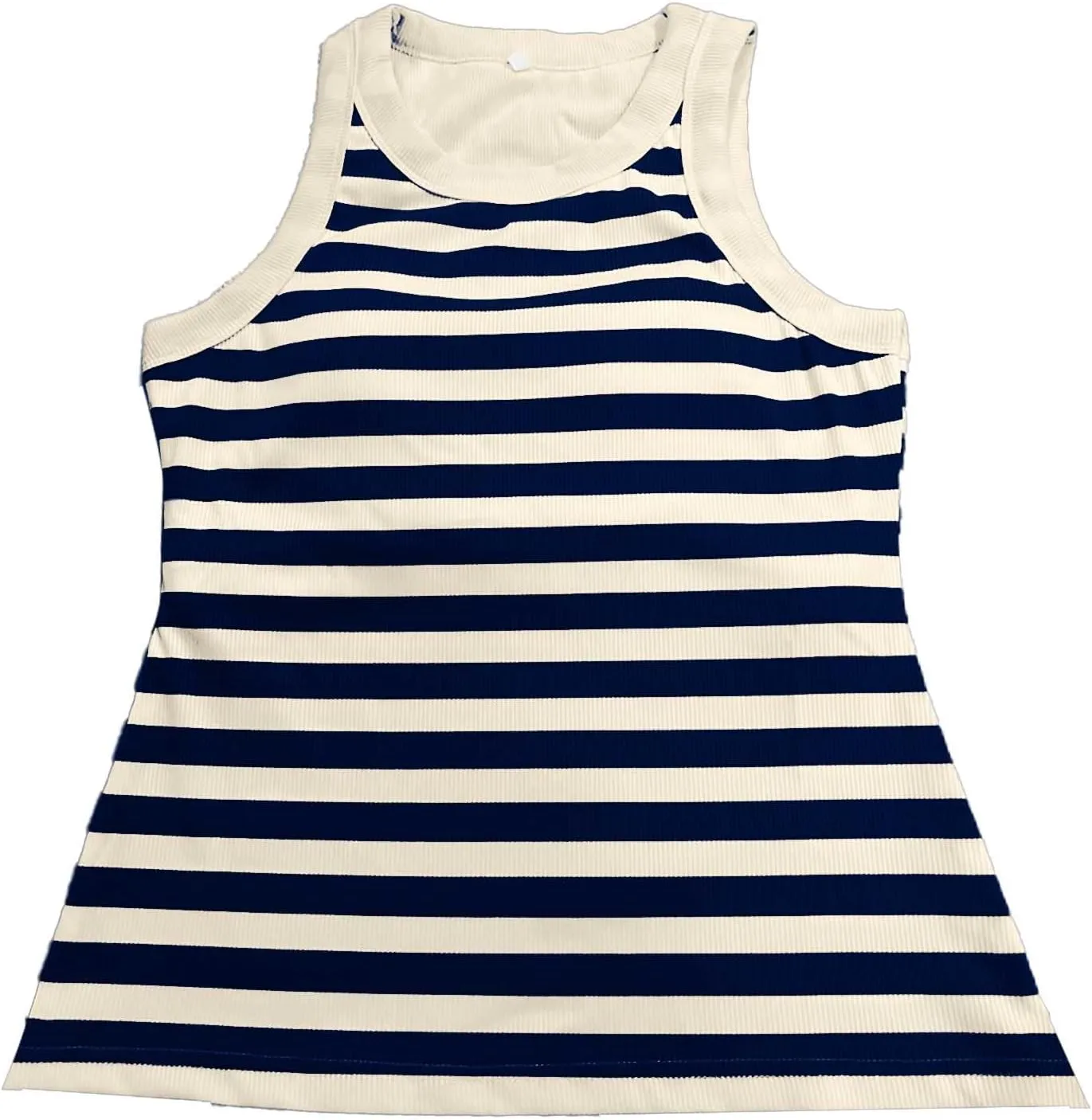 Women Ribbed Tank Top with Built in Bra Sleeveless Stripes Camisole Tops Y2K Spring Summer Cami 2025 Undershirt