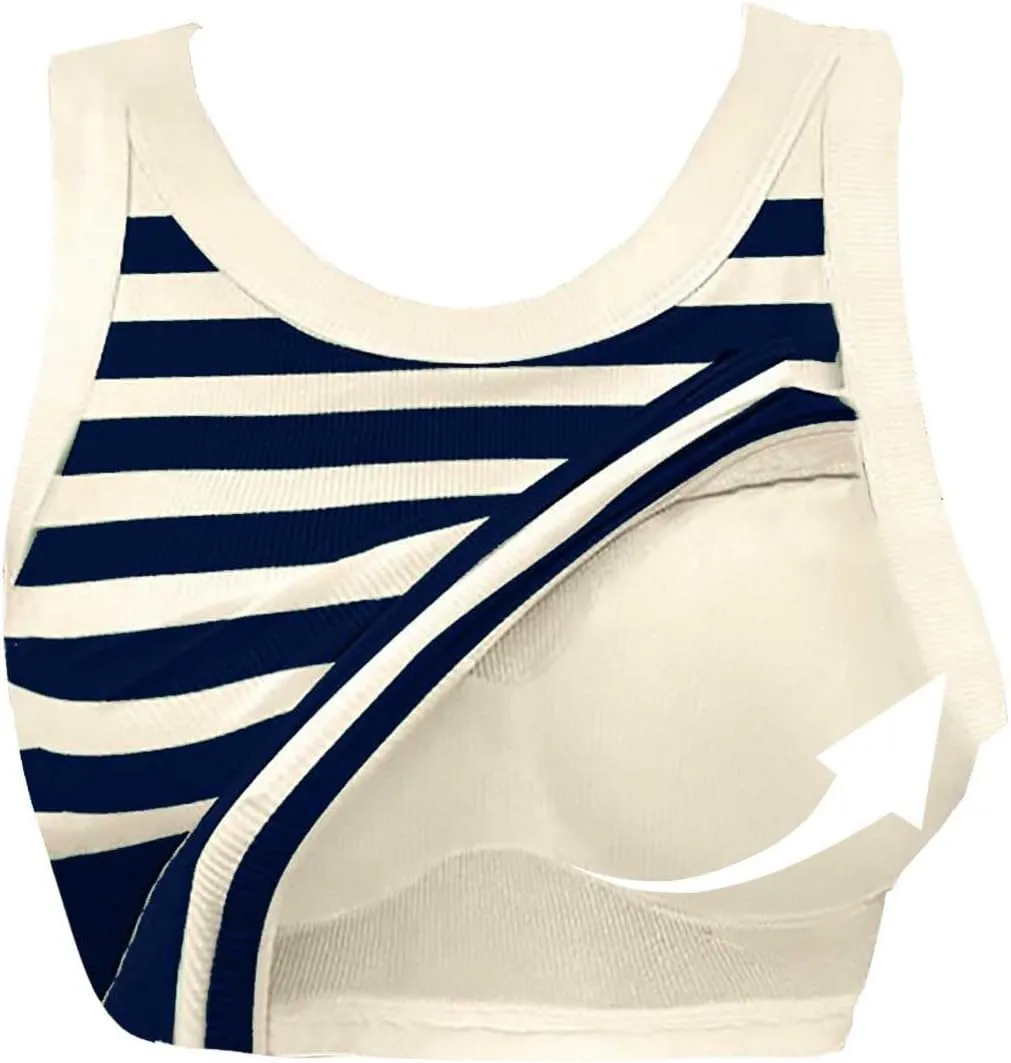 Women Ribbed Tank Top with Built in Bra Sleeveless Stripes Camisole Tops Y2K Spring Summer Cami 2025 Undershirt