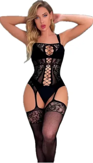 Women Sexy Lingerie Bodysuit Lace Teddy cosplay One Piece Babydoll Underwire sexy erotic costumes sexy pajama set one piece black