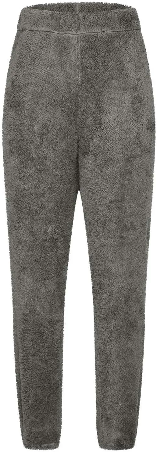 Women Sherpa Lined Pants Winter Warm Thicken Jogger Athletic Sweatpants Fuzzy Fleece Velvet Pajama Bottoms Sleepwear