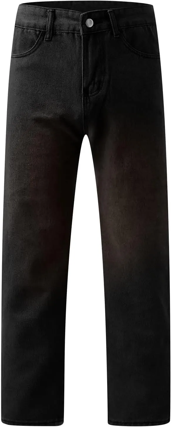 Women Sweatpants Jeans Y2K Baggy Denim Pants Streetwear Trendy High Waisted Wide Leg Boyfriend Jeans with Pockets
