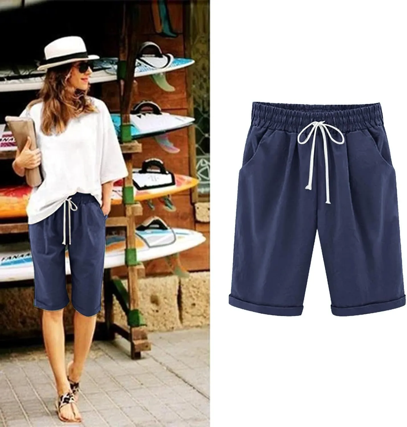 Women Wide Leg Linen Pants 2025 Summer High Waisted Palazzo Pants Office Loose Flowy Trouser with Pockets