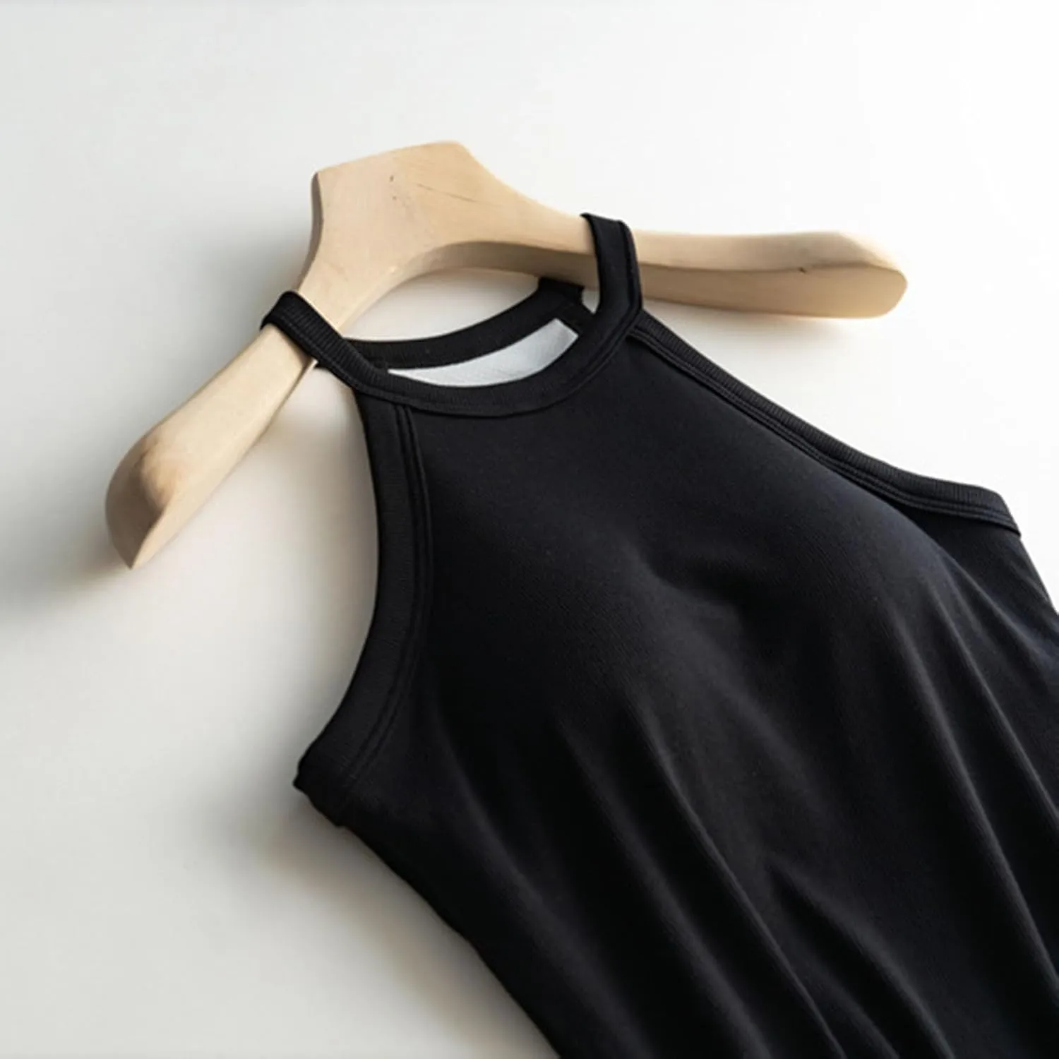 Womens Camisole with Shelf Bra Cotton Tank Top Adjustable Spaghetti Straps Cami Tops Yoga Shirt Cotton Undershirt