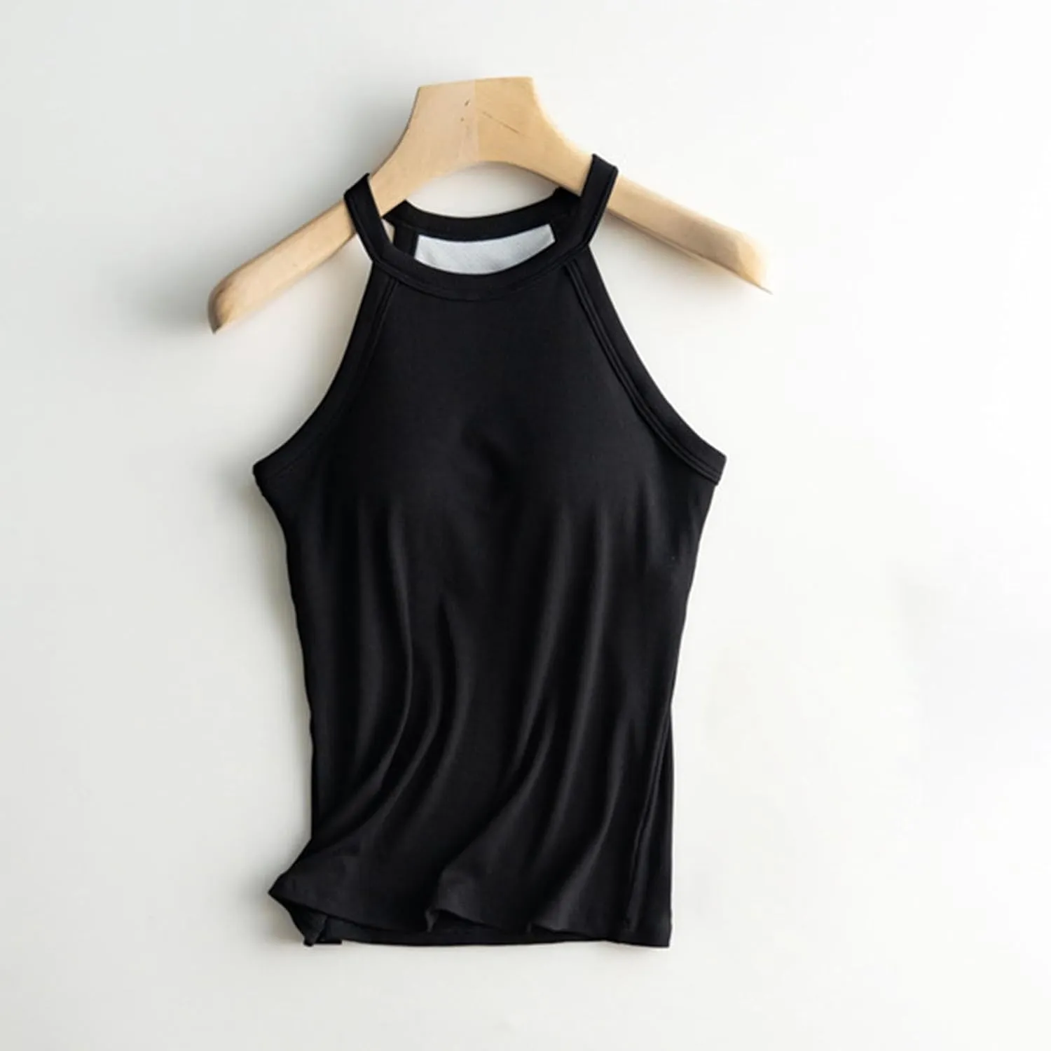 Womens Camisole with Shelf Bra Cotton Tank Top Adjustable Spaghetti Straps Cami Tops Yoga Shirt Cotton Undershirt
