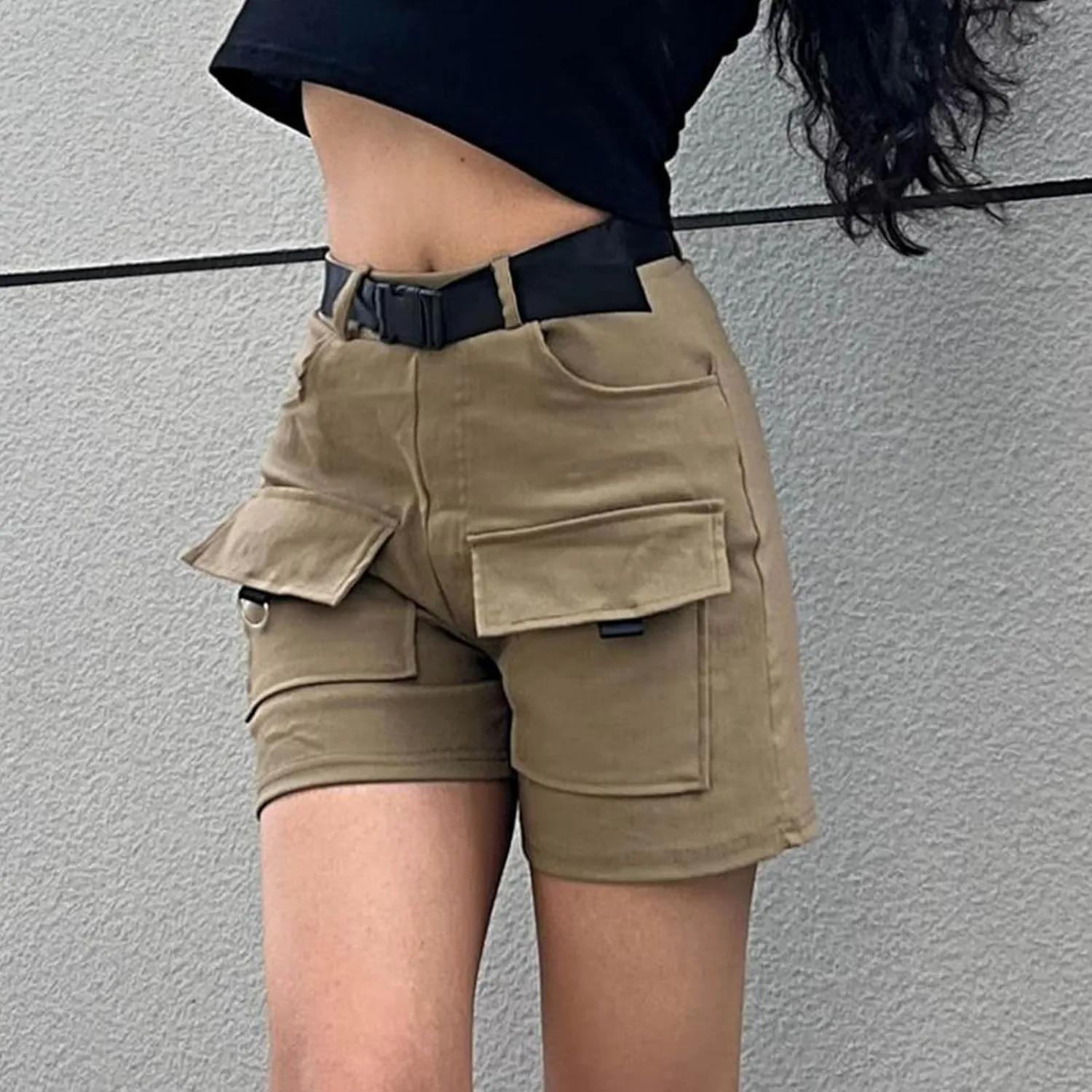Women's Cargo Shorts Casual Lightweight High Waisted Jeans Shorts Straight Leg Hiking Vacation Outfits