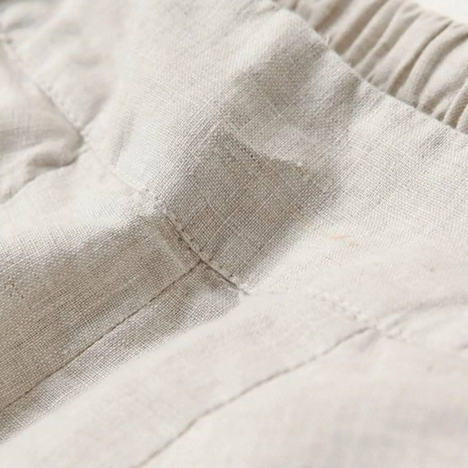 Women's Cotton Linen Palazzo Trousers Elastic Waist Wide Leg Capri Pants Summer Trendy Vacation Breathable Flowy Pant