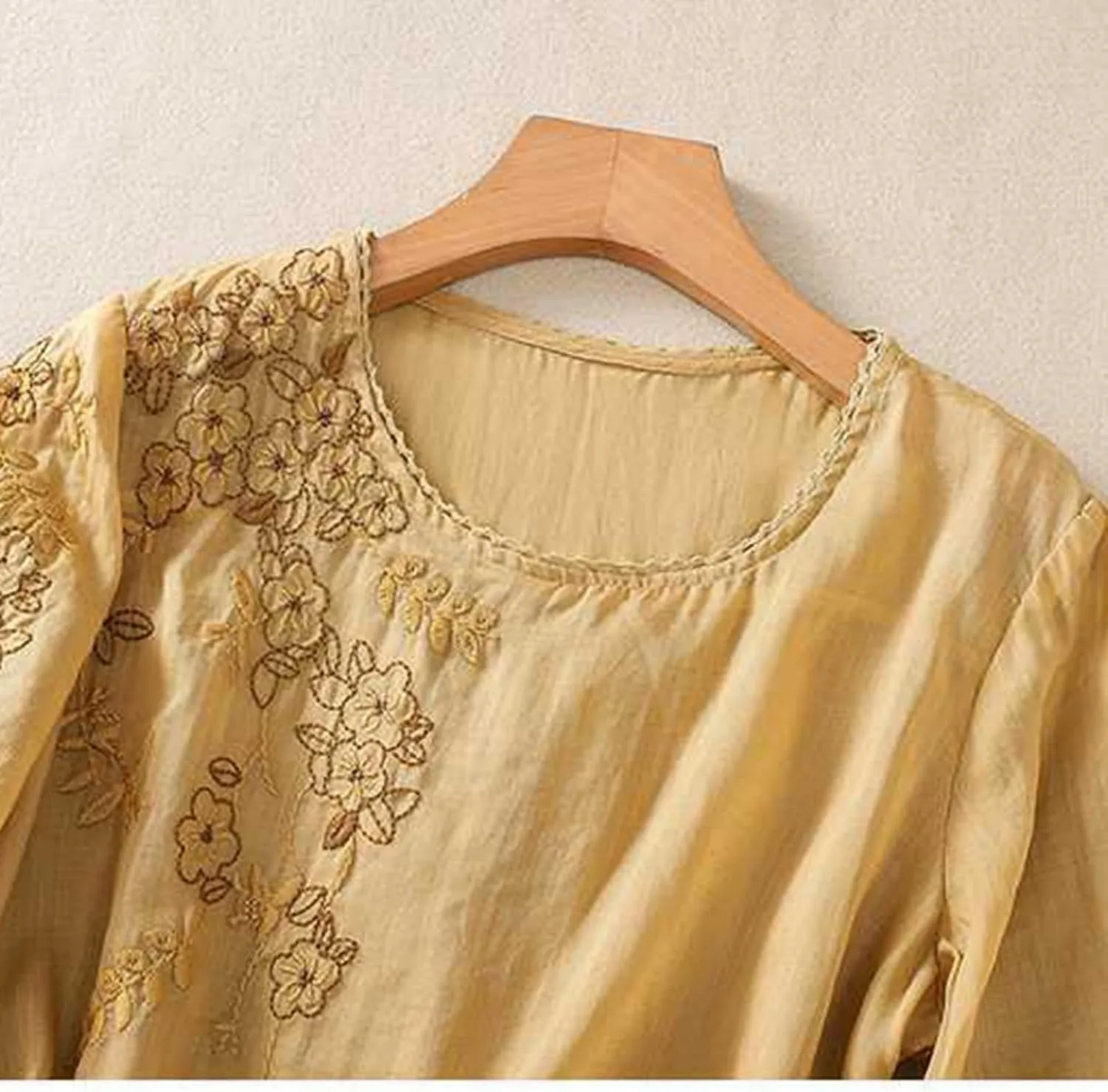 Women's Cotton Linen Shirts Short Sleeve Crewneck Blouse Casual Loose Fit T Shirt Tunic Tops for Summer Beach Vacation