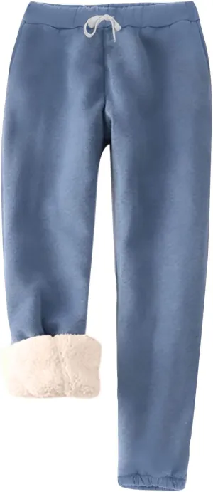 Womens Fleece Sweatpants Cinch Bottom Fashion High Waisted Joggers Pants Casual Baggy Athletic Pants with Pockets