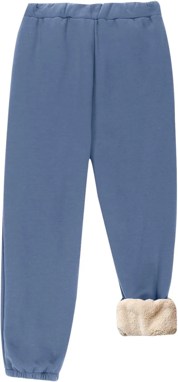 Womens Fleece Sweatpants Cinch Bottom Fashion High Waisted Joggers Pants Casual Baggy Athletic Pants with Pockets