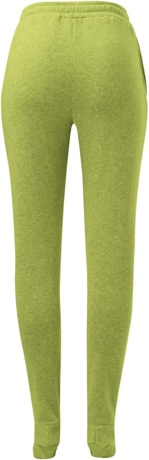 Women's Footed Pajama Sweatpants Christmas Fleece Lined Elastic Waist Soft Warm Sweatpants Winter Sleepwear Trousers