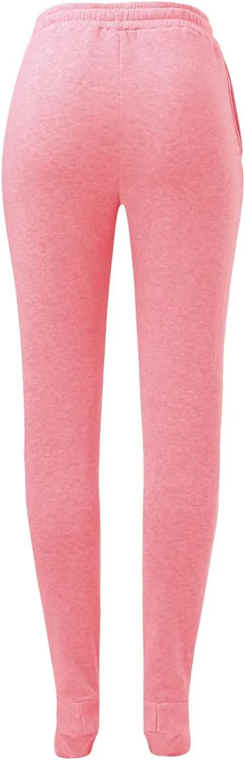 Women's Footed Pajama Sweatpants Christmas Fleece Lined Elastic Waist Soft Warm Sweatpants Winter Sleepwear Trousers