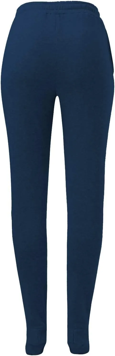 Women's Footed Pajama Sweatpants Christmas Fleece Lined Elastic Waist Soft Warm Sweatpants Winter Sleepwear Trousers