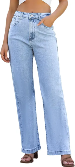 Womens Jeans Hig Waisted Straight Leg Loose Stretchy Lightweight Tummy Control Trendy Jeans for Women 2025