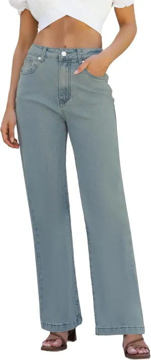 Womens Jeans Hig Waisted Straight Leg Loose Stretchy Lightweight Tummy Control Trendy Jeans for Women 2025