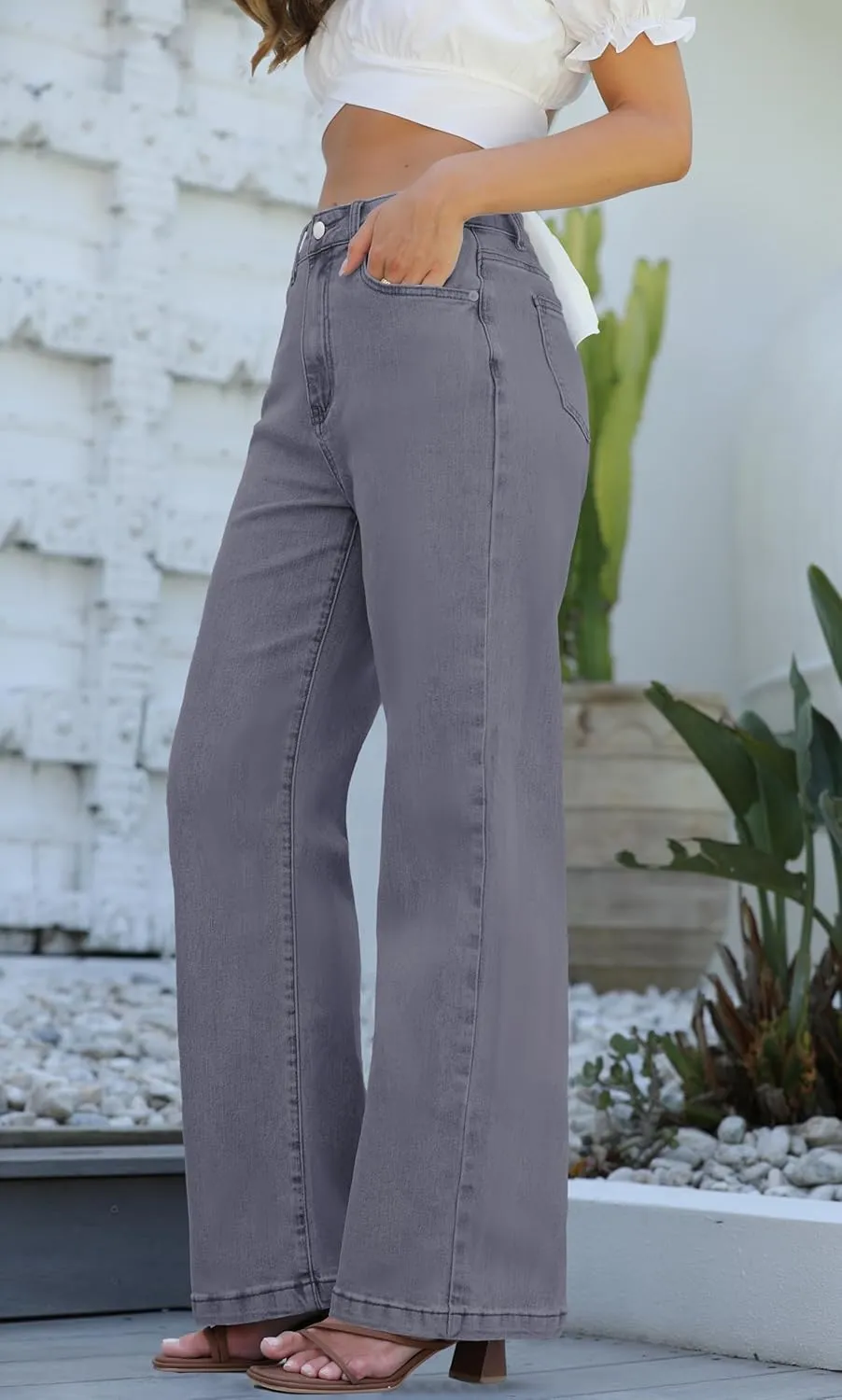 Womens Jeans Hig Waisted Straight Leg Loose Stretchy Lightweight Tummy Control Trendy Jeans for Women 2025