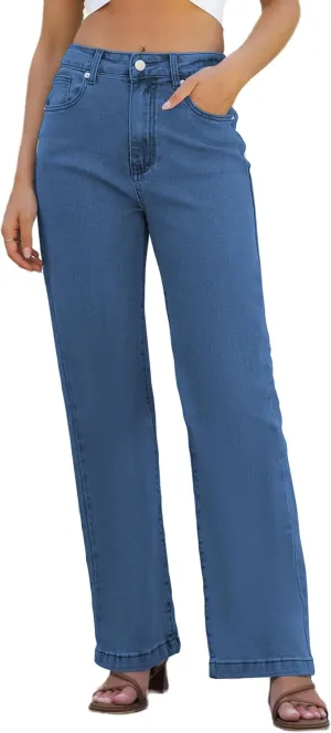 Womens Jeans Hig Waisted Straight Leg Loose Stretchy Lightweight Tummy Control Trendy Jeans for Women 2025