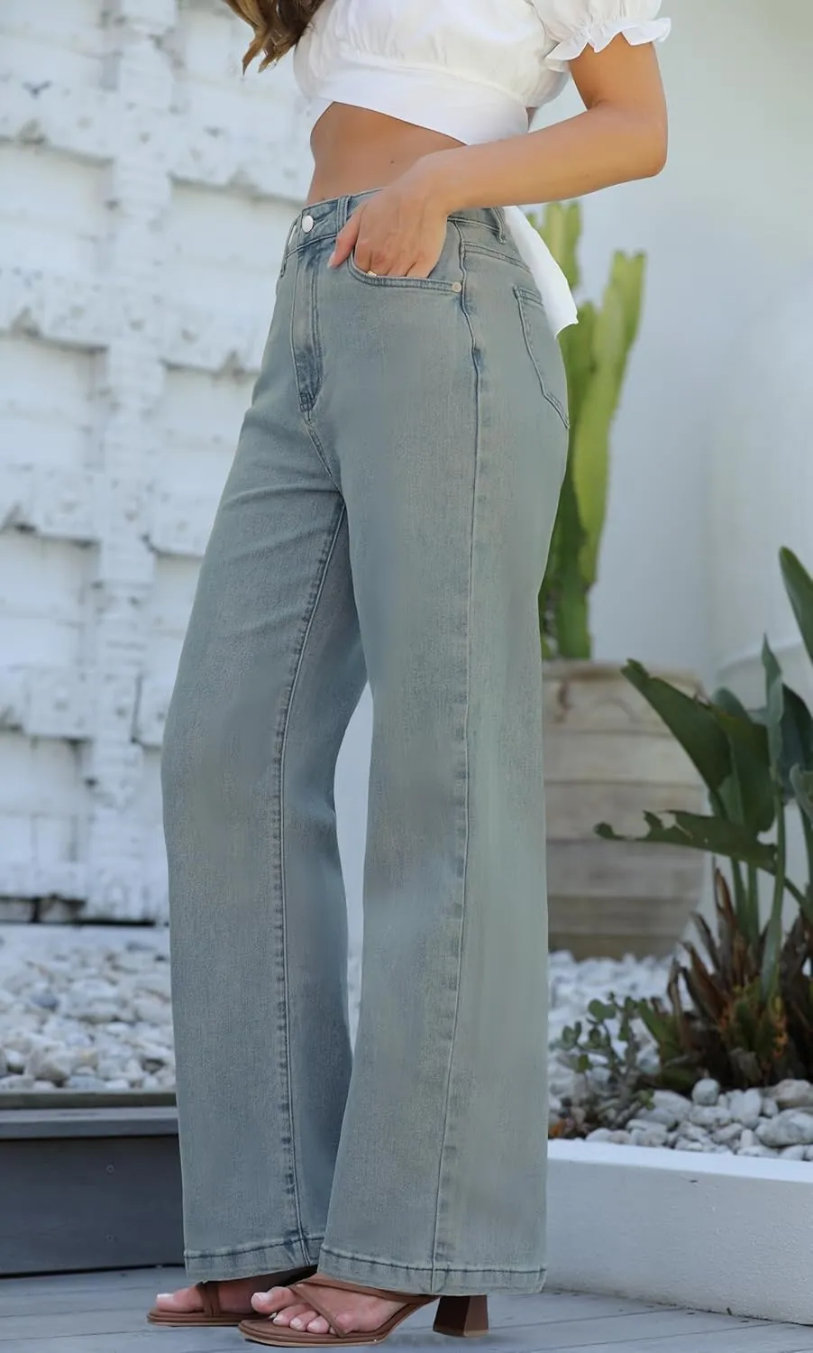 Womens Jeans Hig Waisted Straight Leg Loose Stretchy Lightweight Tummy Control Trendy Jeans for Women 2025