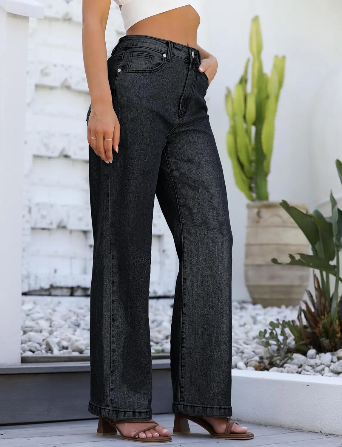 Womens Jeans Hig Waisted Straight Leg Loose Stretchy Lightweight Tummy Control Trendy Jeans for Women 2025