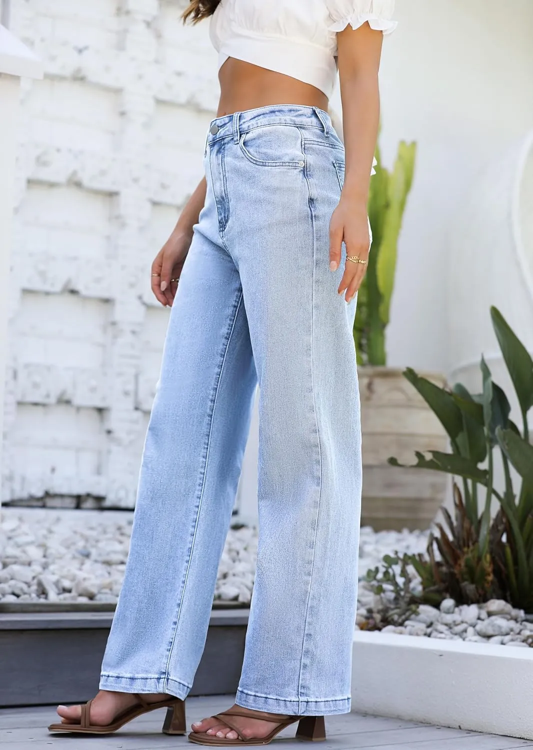 Womens Jeans Hig Waisted Straight Leg Loose Stretchy Lightweight Tummy Control Trendy Jeans for Women 2025