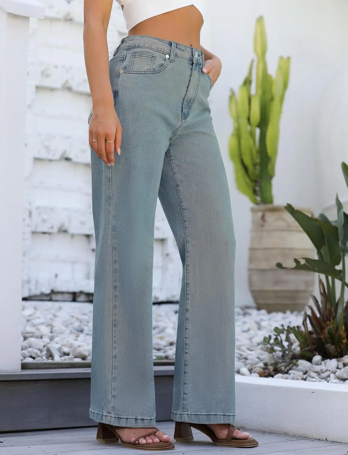 Womens Jeans Hig Waisted Straight Leg Loose Stretchy Lightweight Tummy Control Trendy Jeans for Women 2025