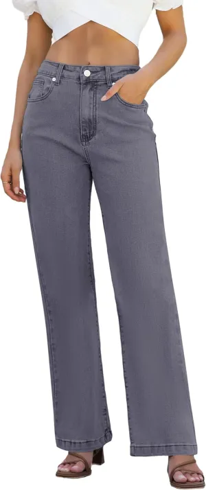 Womens Jeans Hig Waisted Straight Leg Loose Stretchy Lightweight Tummy Control Trendy Jeans for Women 2025