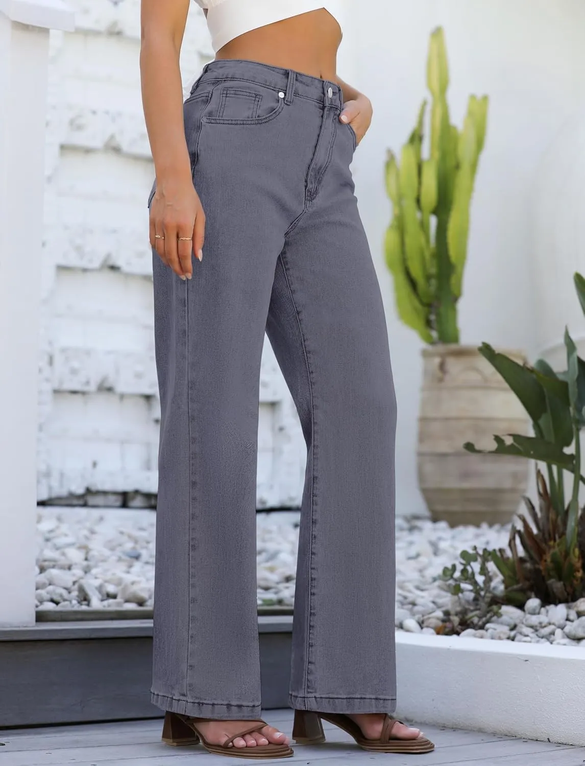 Womens Jeans Hig Waisted Straight Leg Loose Stretchy Lightweight Tummy Control Trendy Jeans for Women 2025