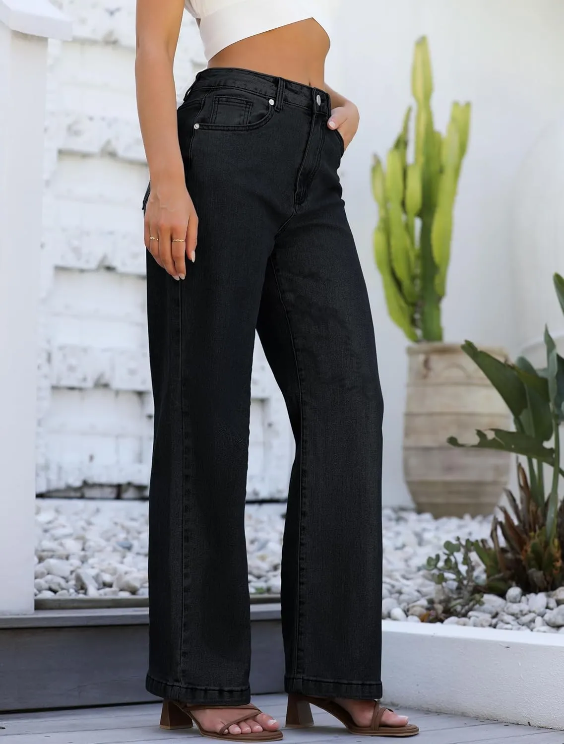 Womens Jeans Hig Waisted Straight Leg Loose Stretchy Lightweight Tummy Control Trendy Jeans for Women 2025