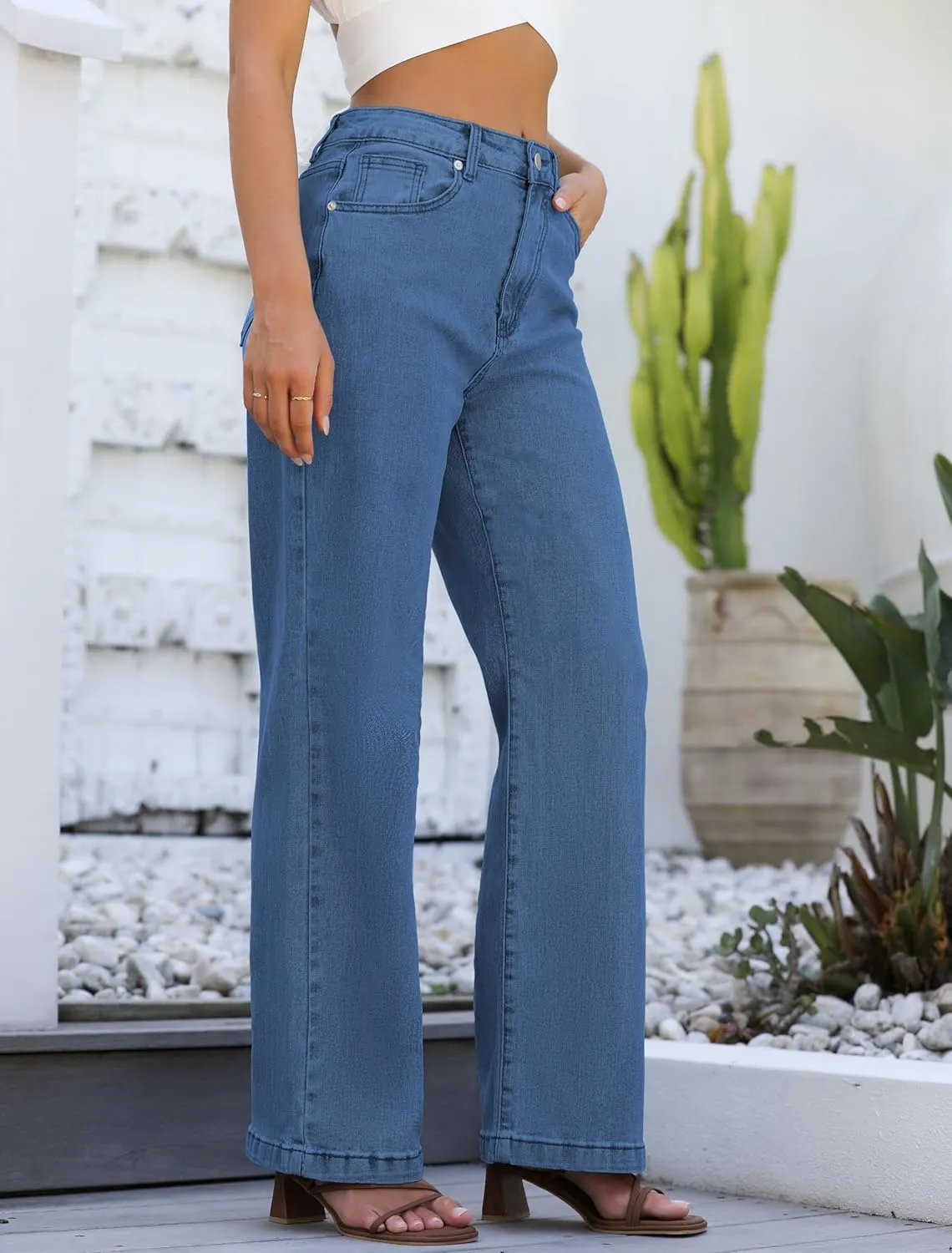 Womens Jeans Hig Waisted Straight Leg Loose Stretchy Lightweight Tummy Control Trendy Jeans for Women 2025
